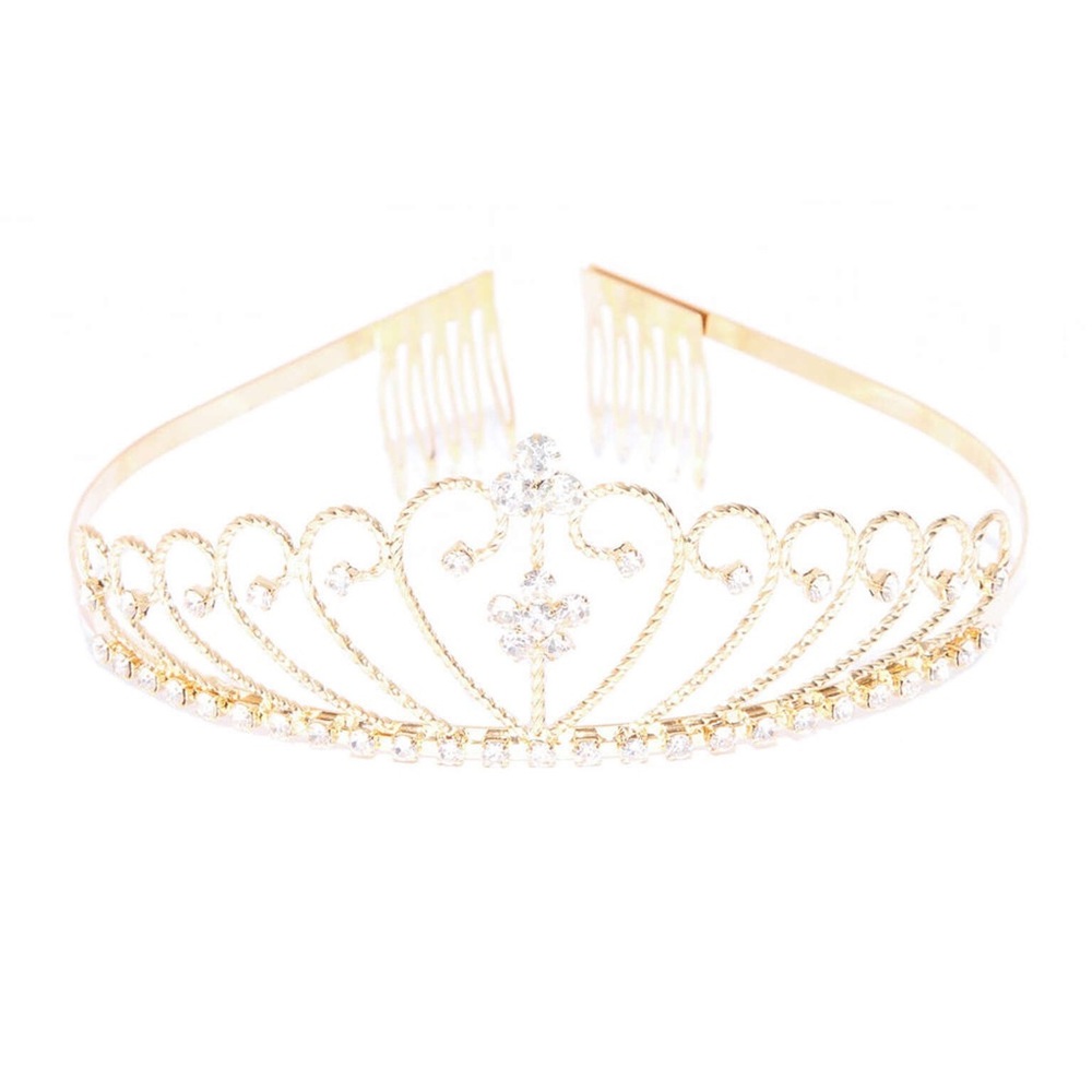 Claire’s Gold Rhinestone Daisy Tiara Girls Accessories NWT